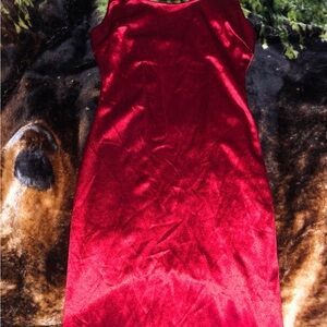 Elegant Red Velvet Dress